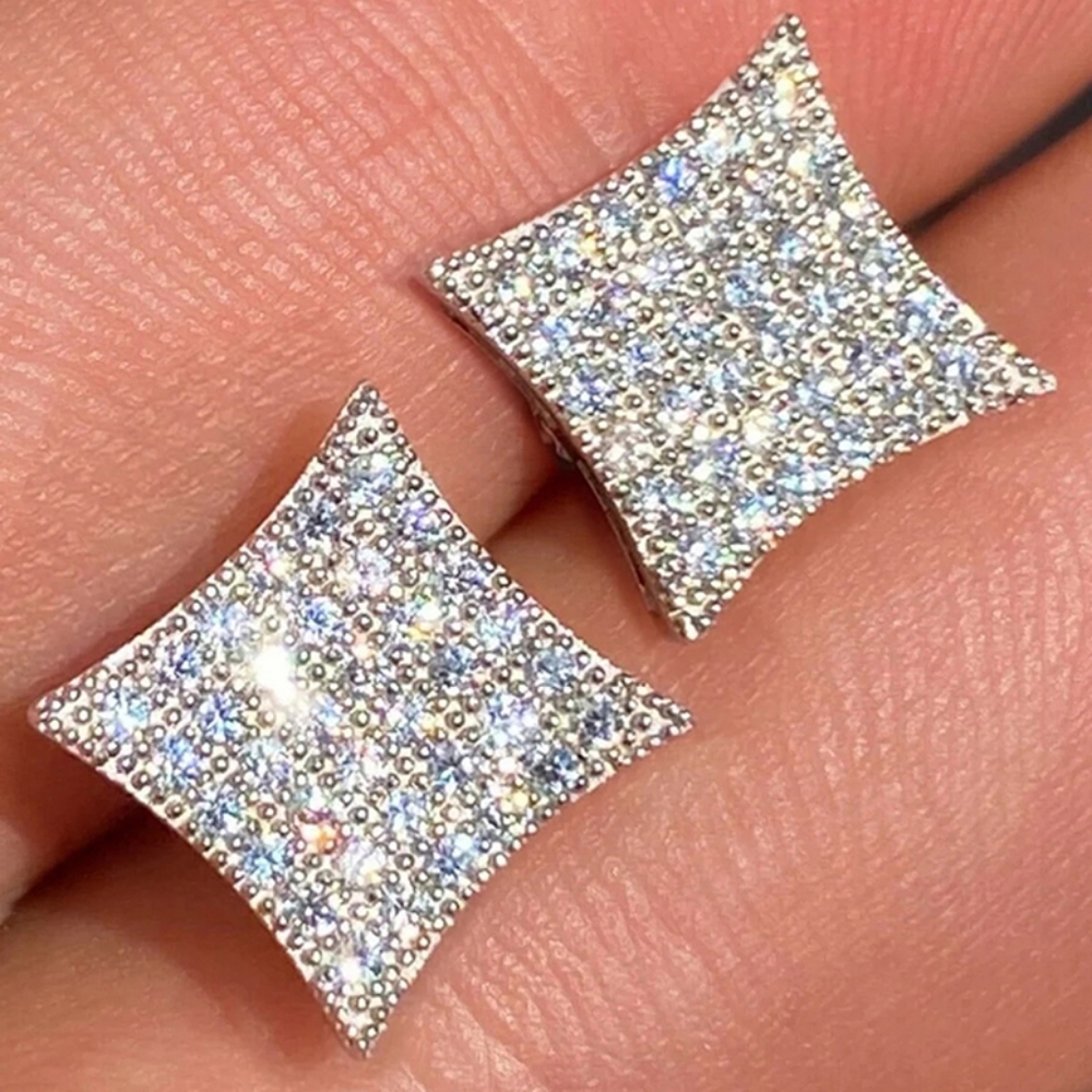 Sliver diamond earrings - Picture 2 of 7